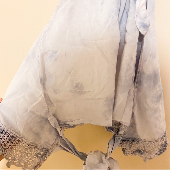 American Eagle Tie Die Halter Top with Crochet Hem - Picture 5 of 6